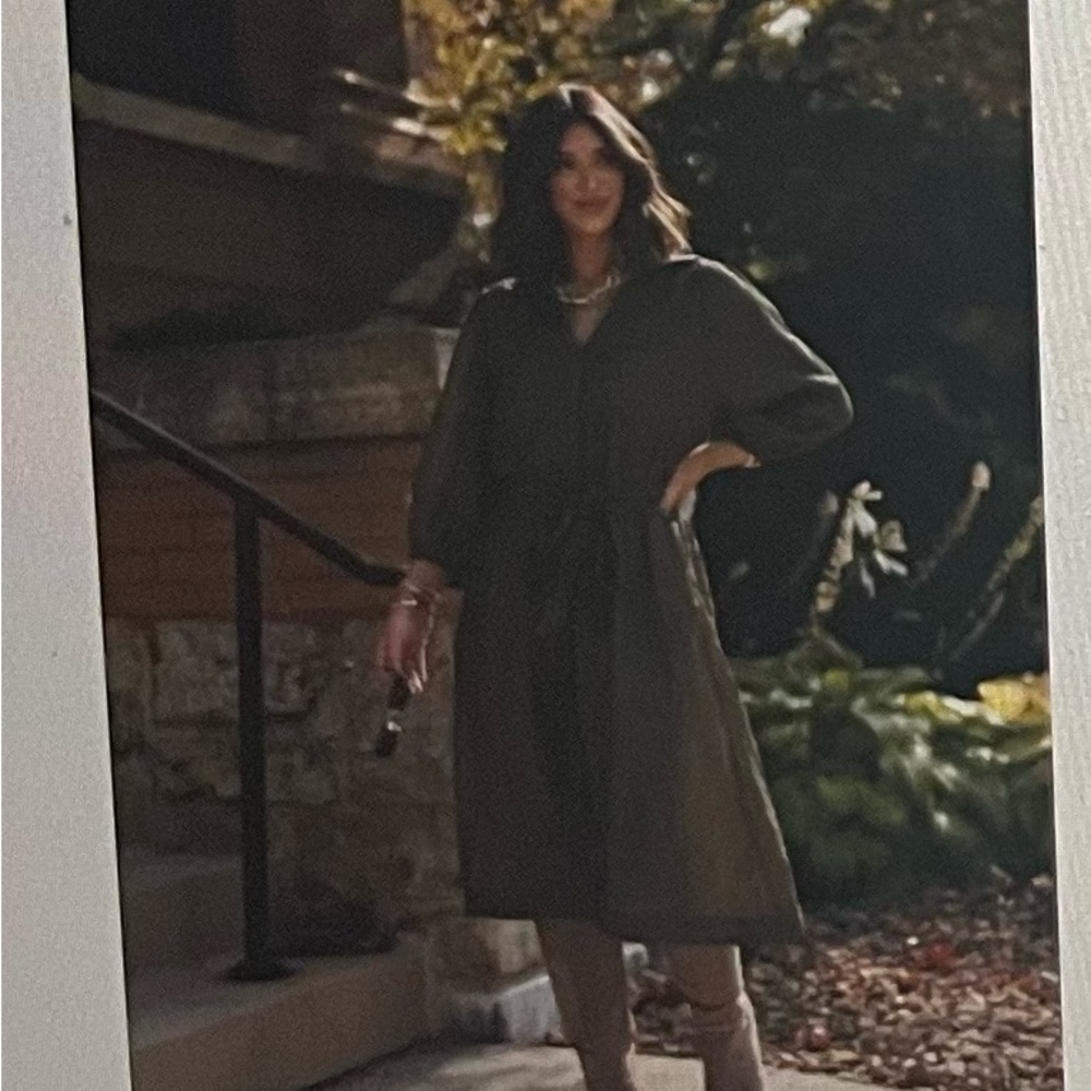 Magnolia Green V-Neck Sundress with Bishop Sleeves